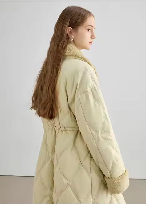 Orvani Quilted Shearling Long Jacket