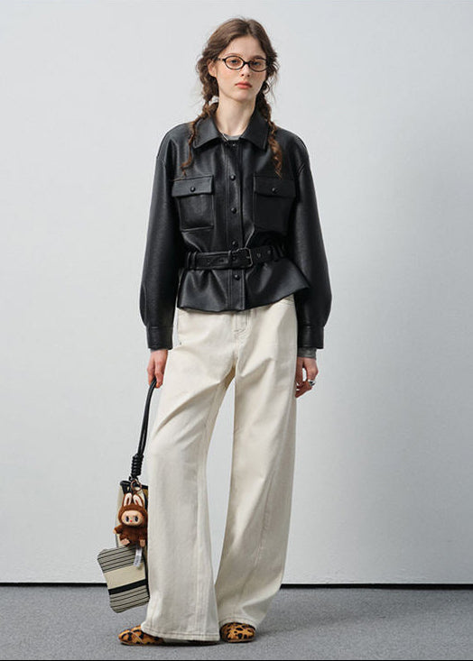 Orvani Cinched Utility Leather Jacket