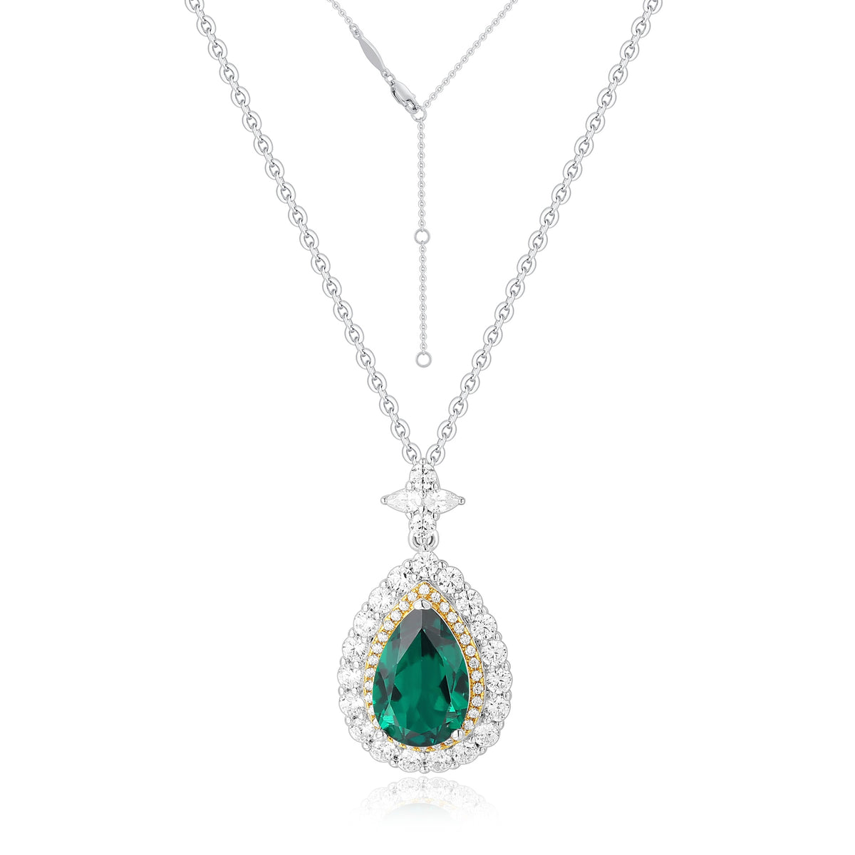 Orvani Emerald Halo Teardrop