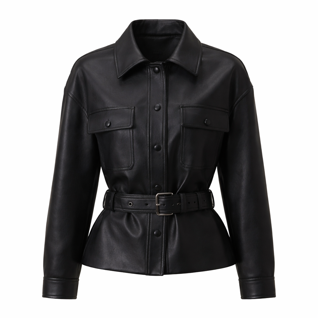 Orvani Cinched Utility Leather Jacket