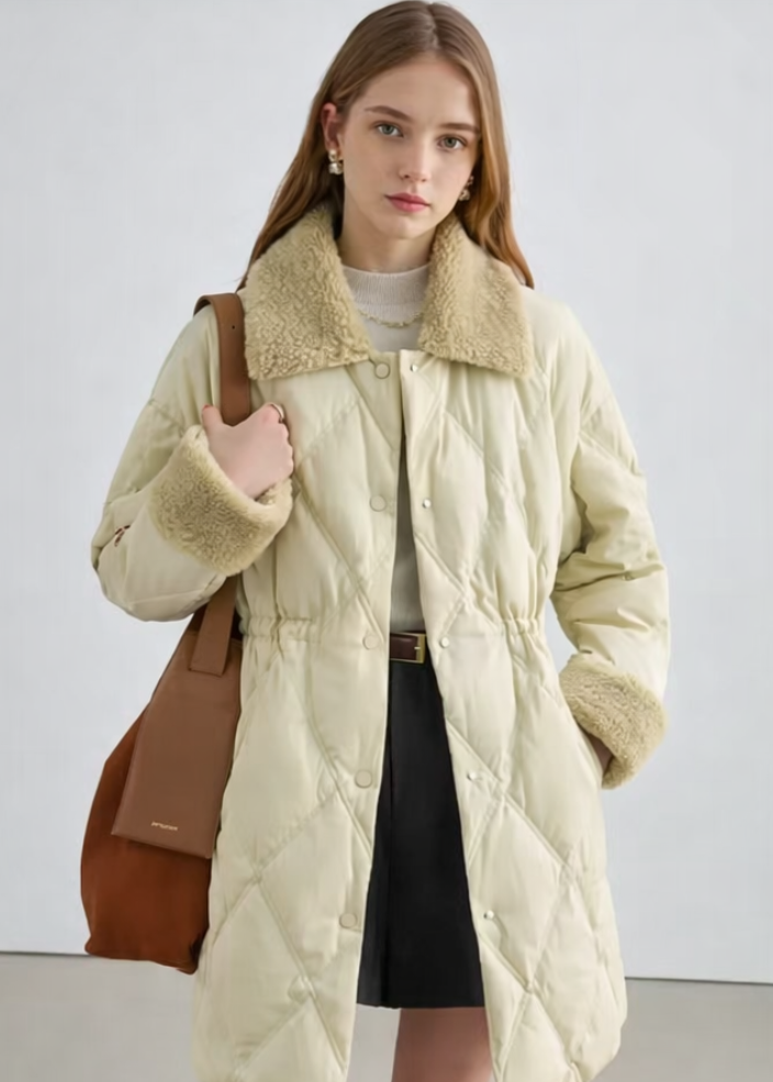 Orvani Quilted Shearling Long Jacket