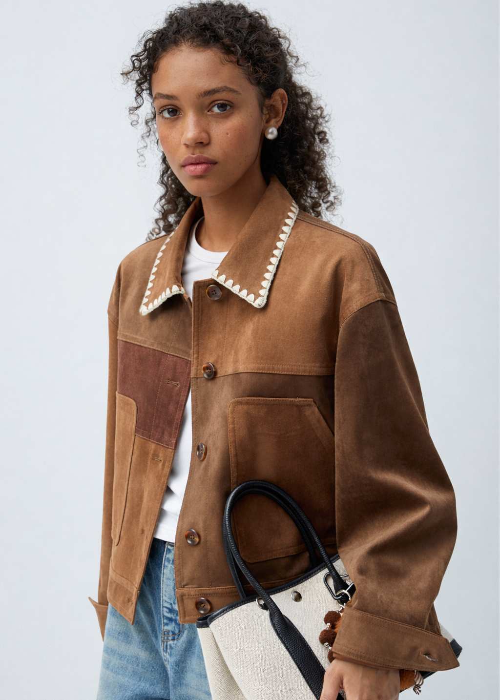 Orvani Saddle Stitch Patchwork Jacket