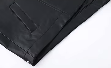 Orvani Minimal Leather Zip Jacket