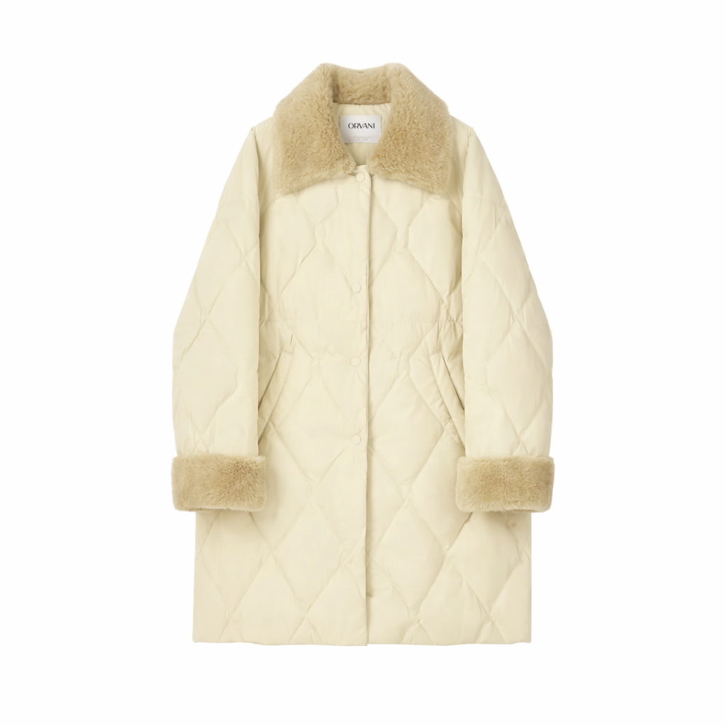 Orvani Quilted Shearling Long Jacket